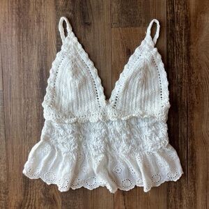 Boho White Crochet Top